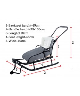 Snow sledge with Backrest Pushbar and FOOTMUFF Included OSLO from GagaDumi